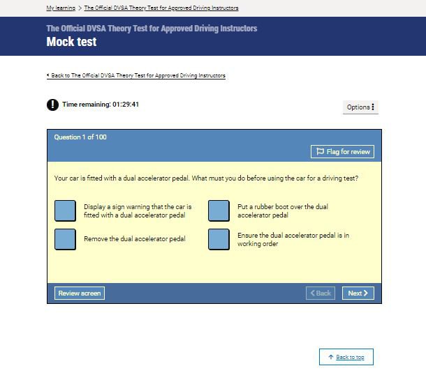 Official DVSA Theory Test Kit for ADIs mock test screenshot